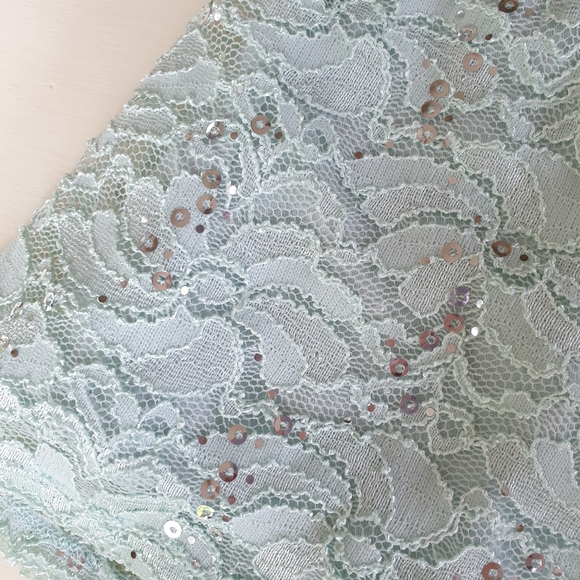 NWT My Michelle Aqua Lace Short Sleeved Dress 5 - Picture 7 of 7